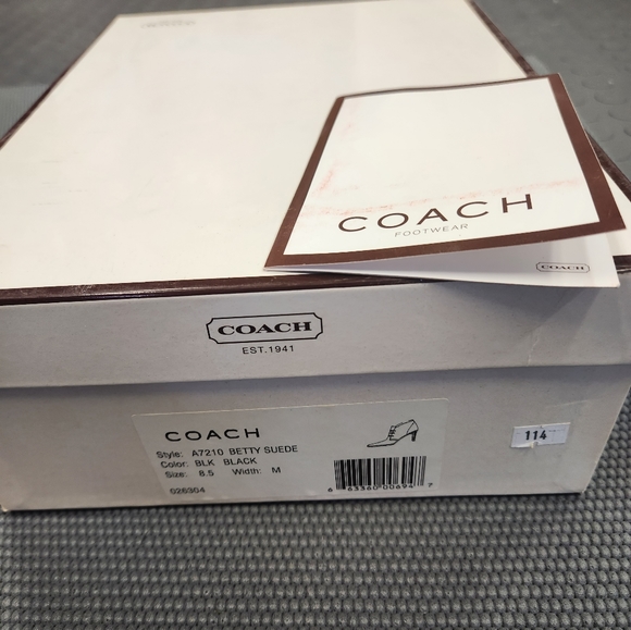 Coach black suede lace up booties - Picture 2 of 8